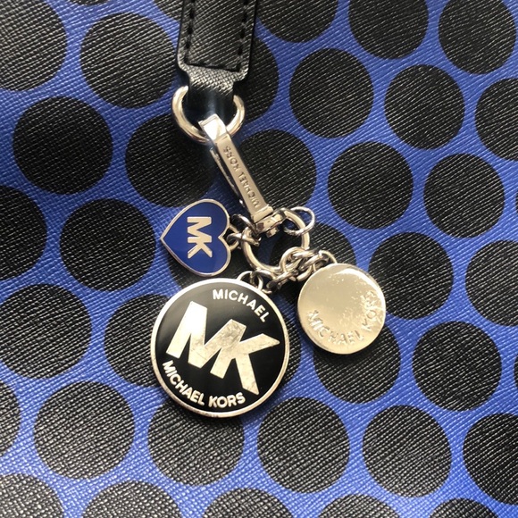 Michael Kors polka dot print Kiki black &navy blue - Picture 3 of 11